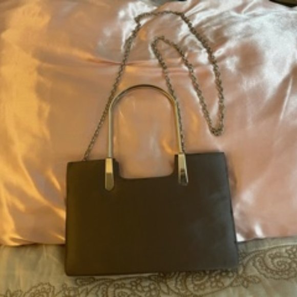 Inge Christopher Leather & Chrome Hand Clutch - Picture 3 of 4